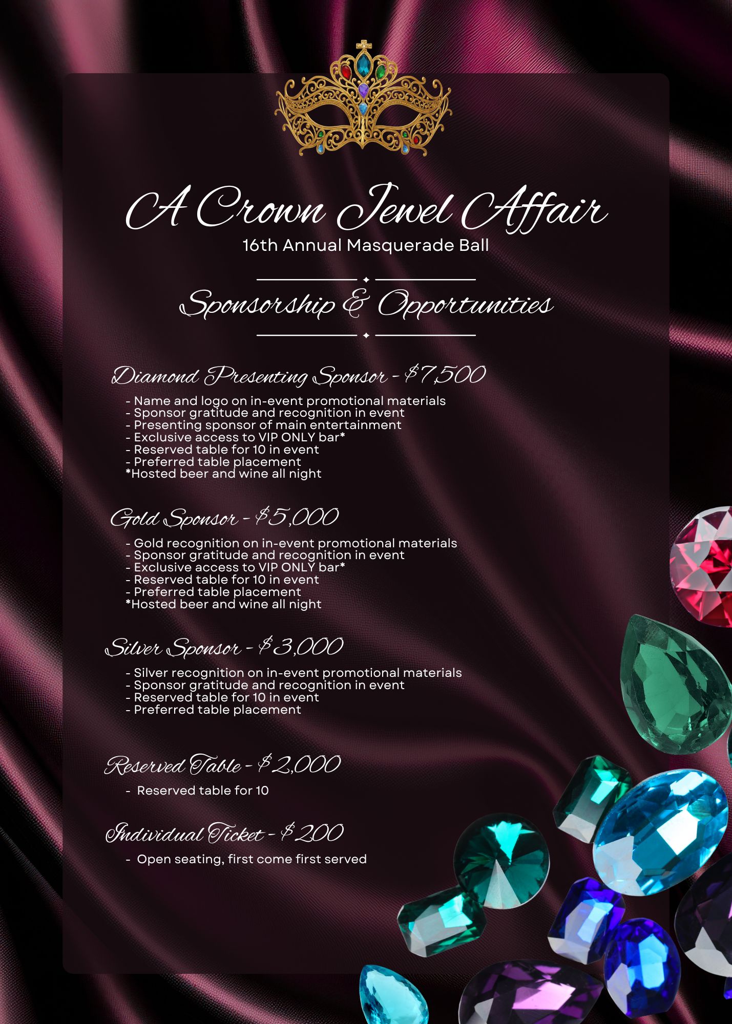 Masquerade ball for the Jayden DeLuca Foundation